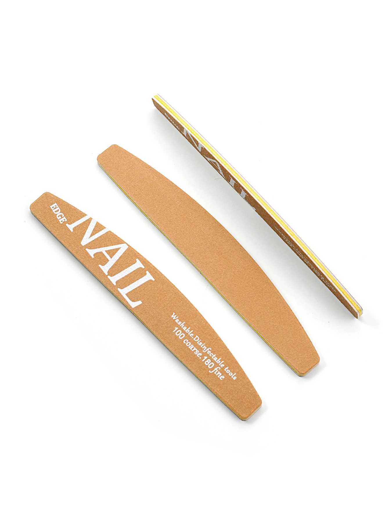 5/10 pieces/batch of wear-resistant professional nail files loose yellow sandpaper single-sided printing nail file tools W240829