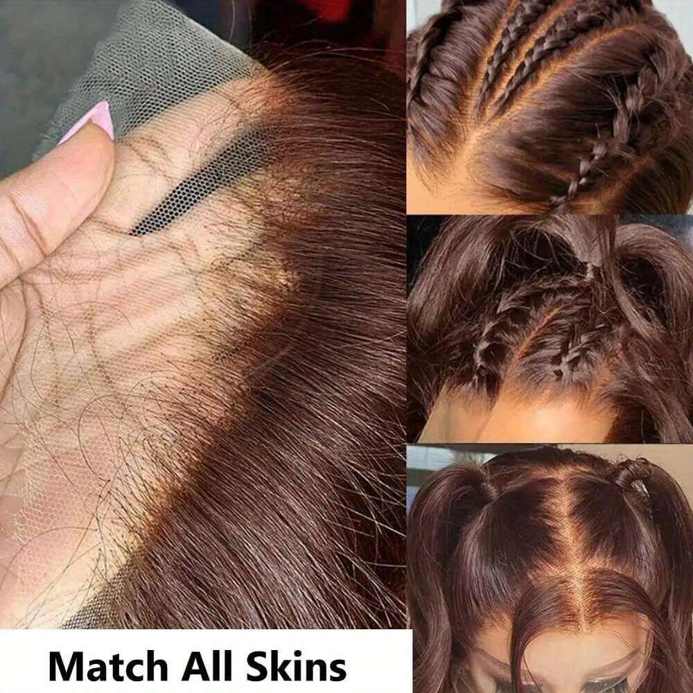 Chocolate Brown Front Wig 4x4 Body Wave Lace Frontal 100% Brazilian Human Hair Wigs For Women