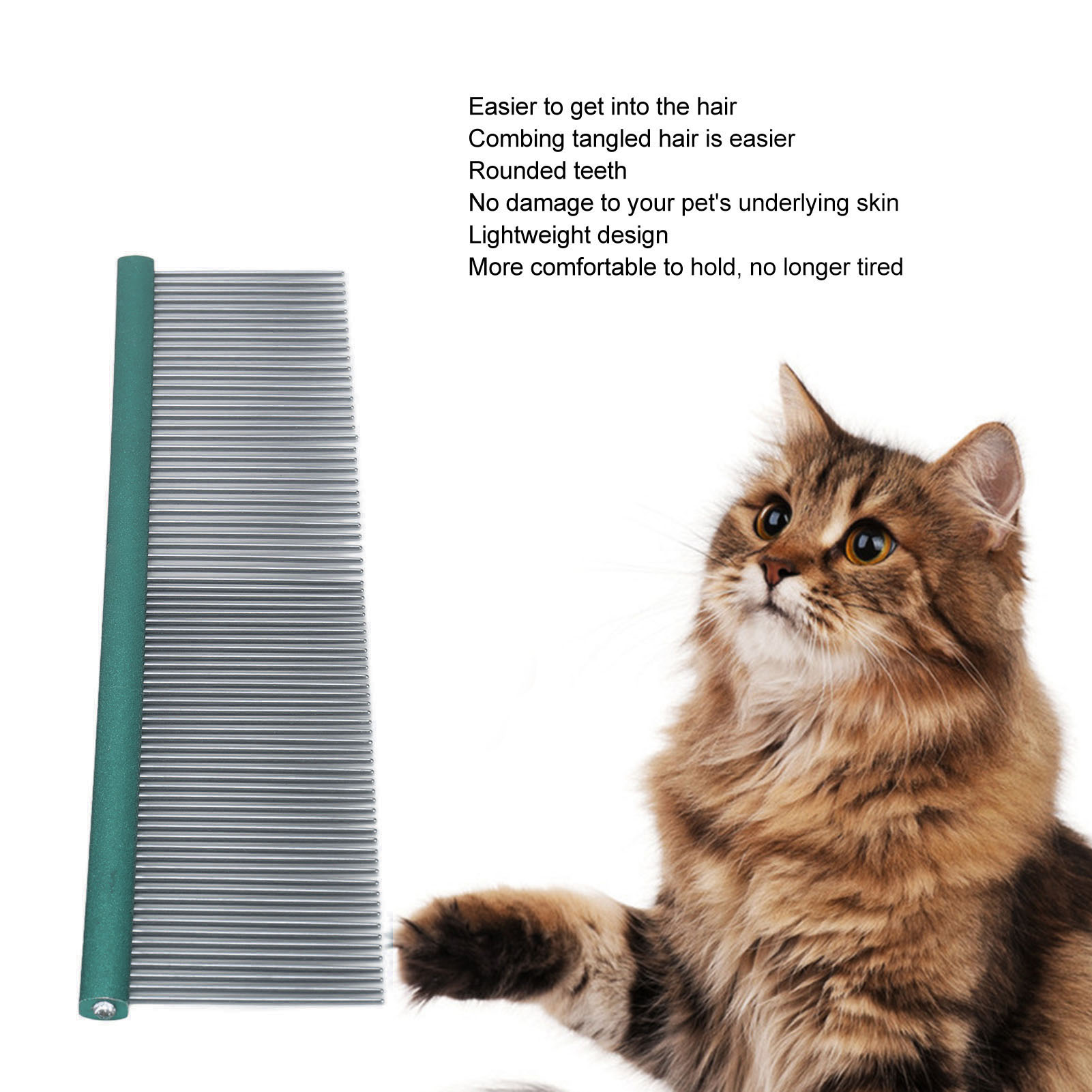 Pet Hair Removal Comb Stainless Steel Pet Grooming Comb Gently Removes Loose Knotted Hair Dog Cat Cleaning Beauty Tools