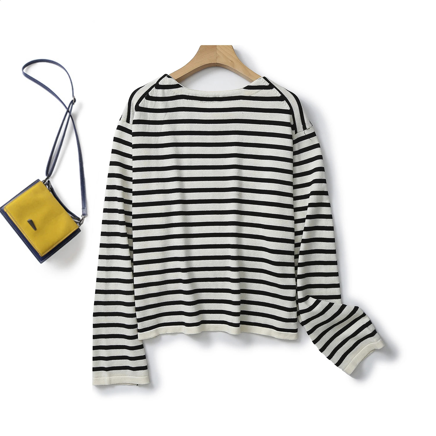 Ethereal MD Womens Casual Slow Striped Comfortable Cotton Pattern Long Sleeve Sweater 240827