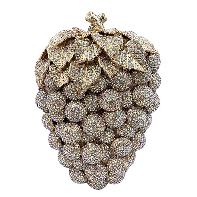 Fashion Grape Crystal Purse Purple er Women Party Clutches Mini Clutch Bags Drop Wedding Bridal Handbags 240830 add0 4
