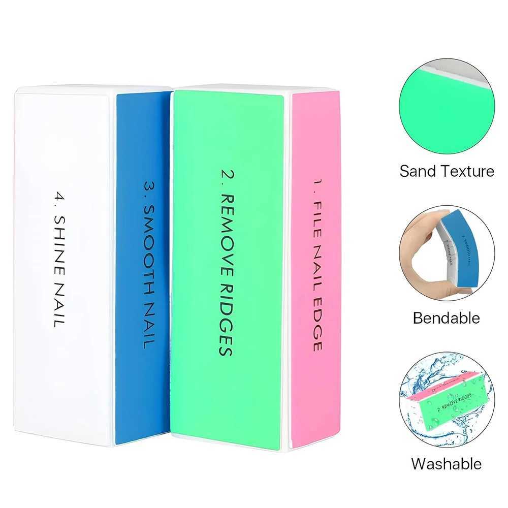 18 pieces/set of professional nail files and buffer zone set manual brush block nail buffer zone set Emery board polishing strip file equipment W24082