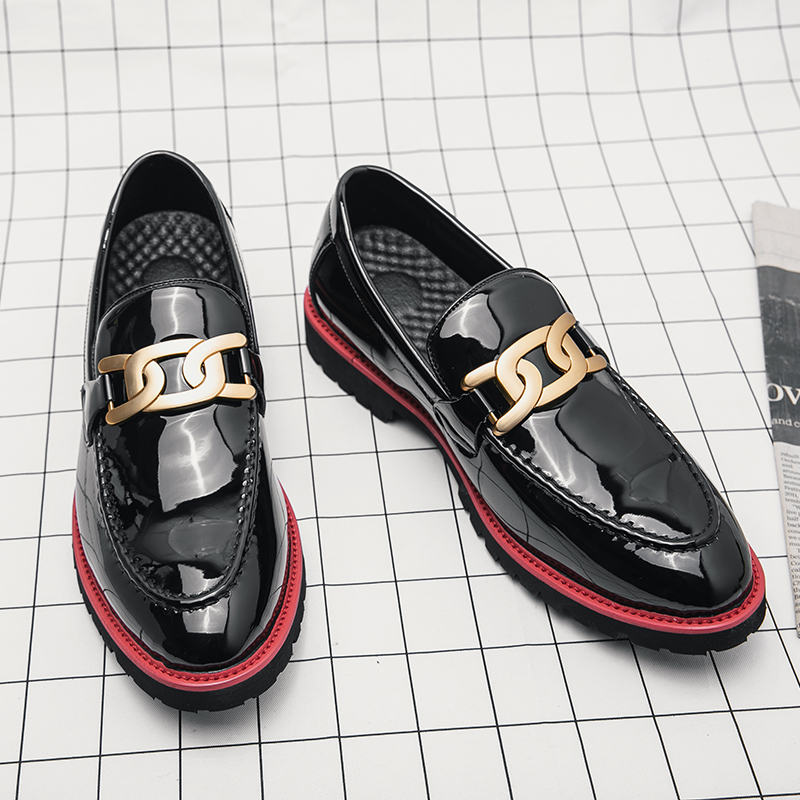 2023 Patent Leather Mens Designer Big Chain Oxfords Casual Classic Comfortable Footwear Dress Shoes Large Size 48 Flats Sneakers
