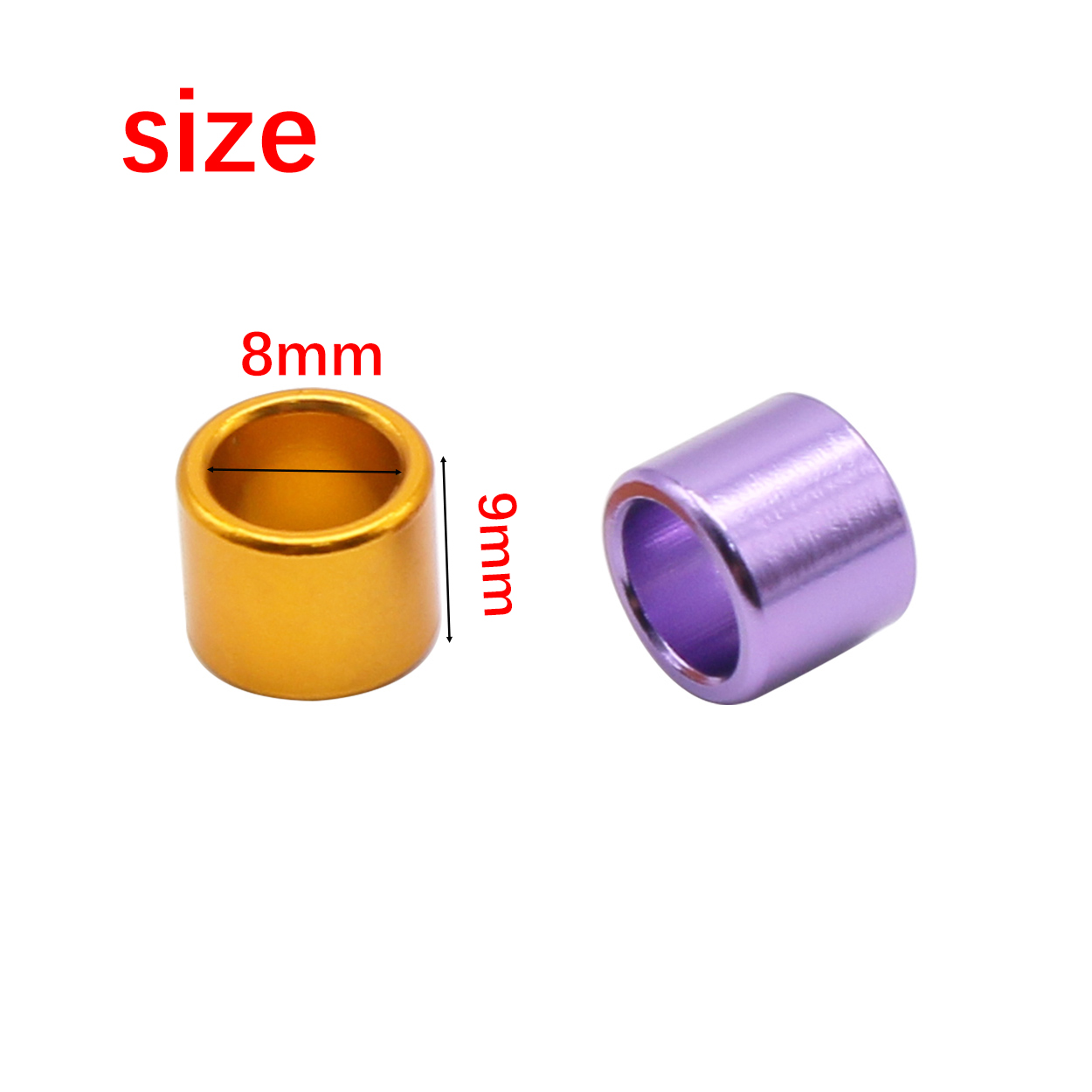 100 Pcs ID 8mm Height 9mm 6 Colors Straight Unnumbered Aluminum Pigeon Bird Foot Ring Outdoor Flight Training Competition Carry