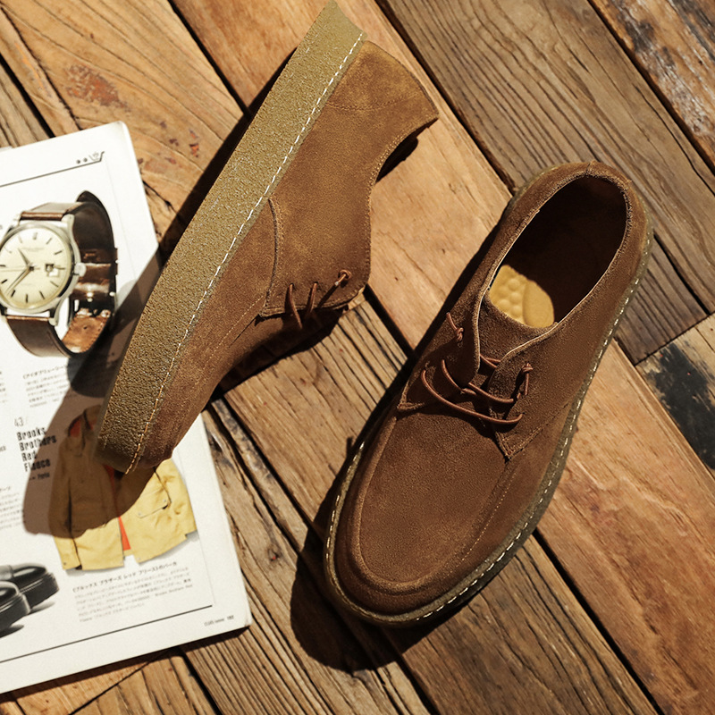 Casual Men's Lace-up Shoes Cow Suede Genuine Leather Mens Comfortable Driving Flats Men Classic Outdoor Oxfords aa47
