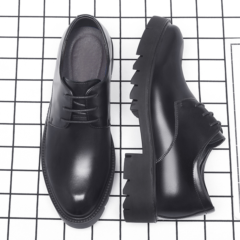 Men's Genuine Leather Oxford Dress With New Height Boost Hot - 4/7/9Cm Platform High Heels, Formal Business Shoes For Work