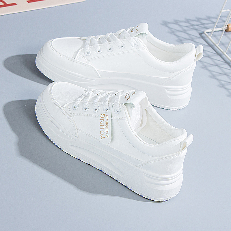 Women's 2023 Spring New Thick-soled Female Casual Shoe for Sports Students Sneakers Woman White Platform Sports Shoes