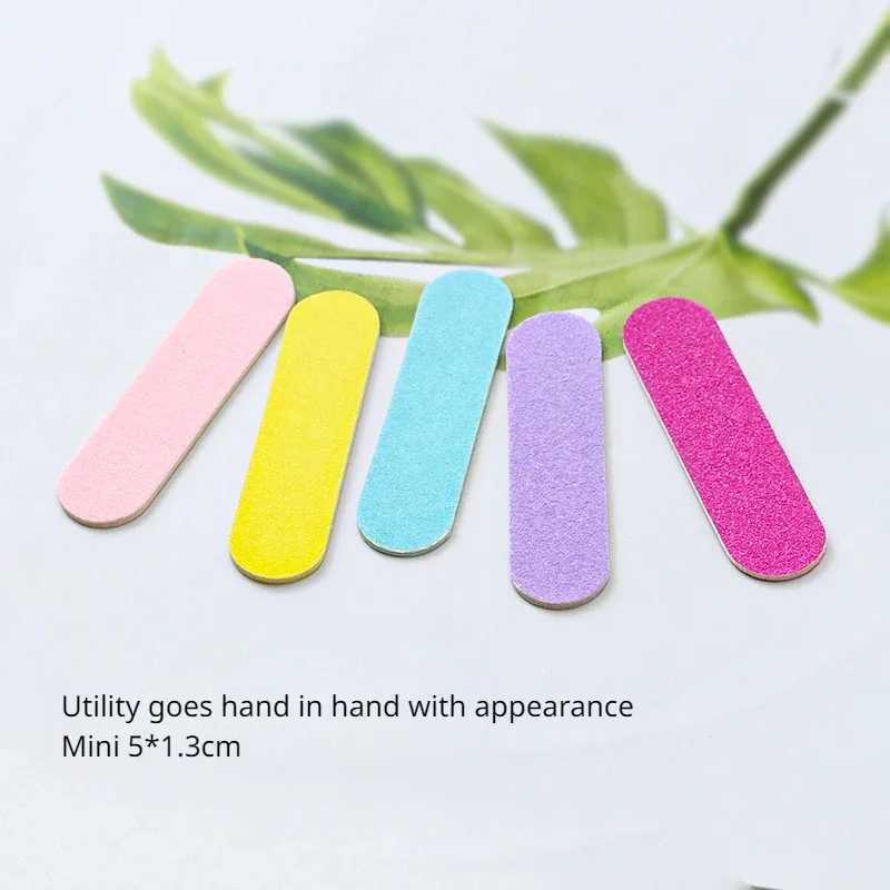 100 pieces of color mini wood files mixed with color chip files disposable nail rubber nail art set accessories nail tools nail files W240829