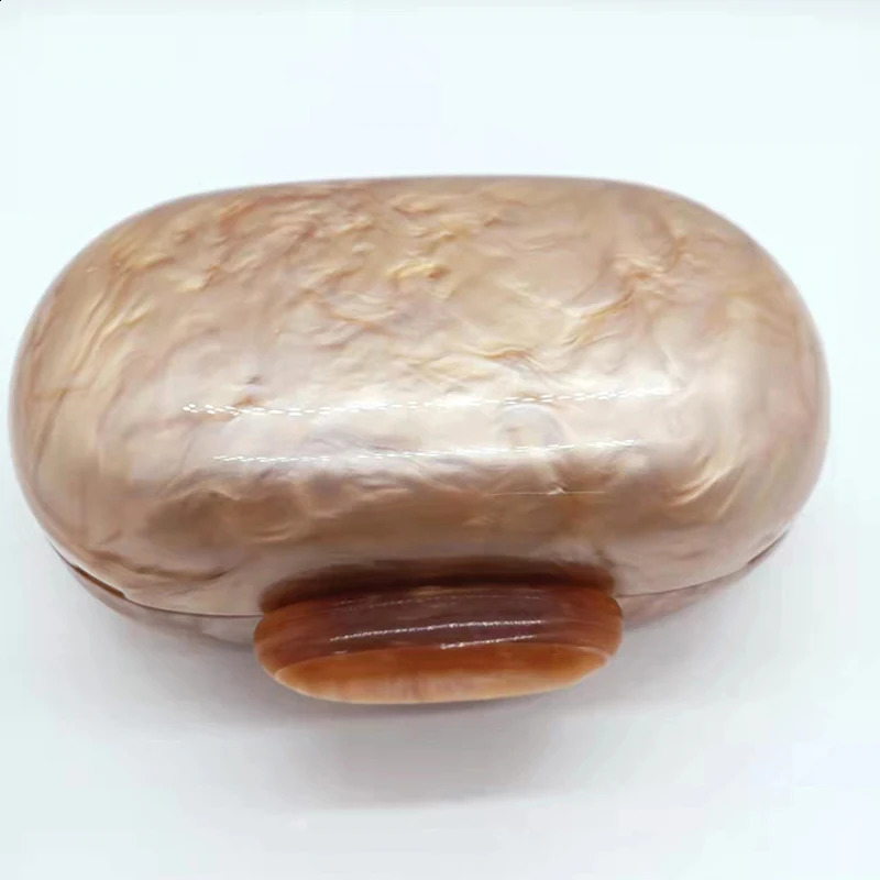 Acrylic Clutch Wedding Cute Round Marble Gold Pearl Party Evening Bags Female Shoulder Crossbody For Women Chain Bag 240830Z