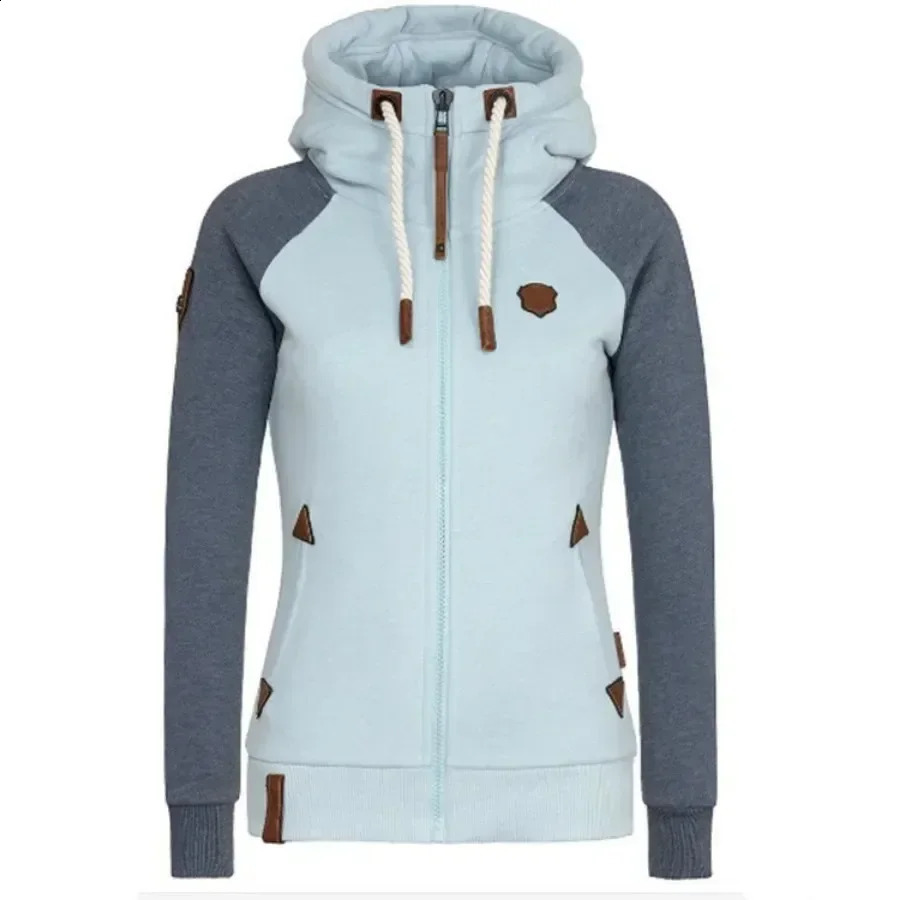 Womens Casual Hoodie Jacket Zipper Mixed Color Coat Top Sportswear Large Dress 240827