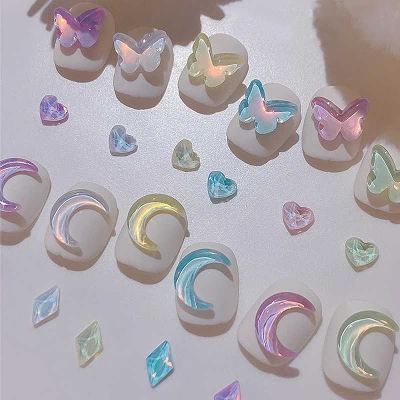 1 bag Aurora Star Shape Nail Charm Diamond Mixed Size Resin Love Jewelry DIY Nail Art Accessories 3D Crystal Handmade Decoration W240829