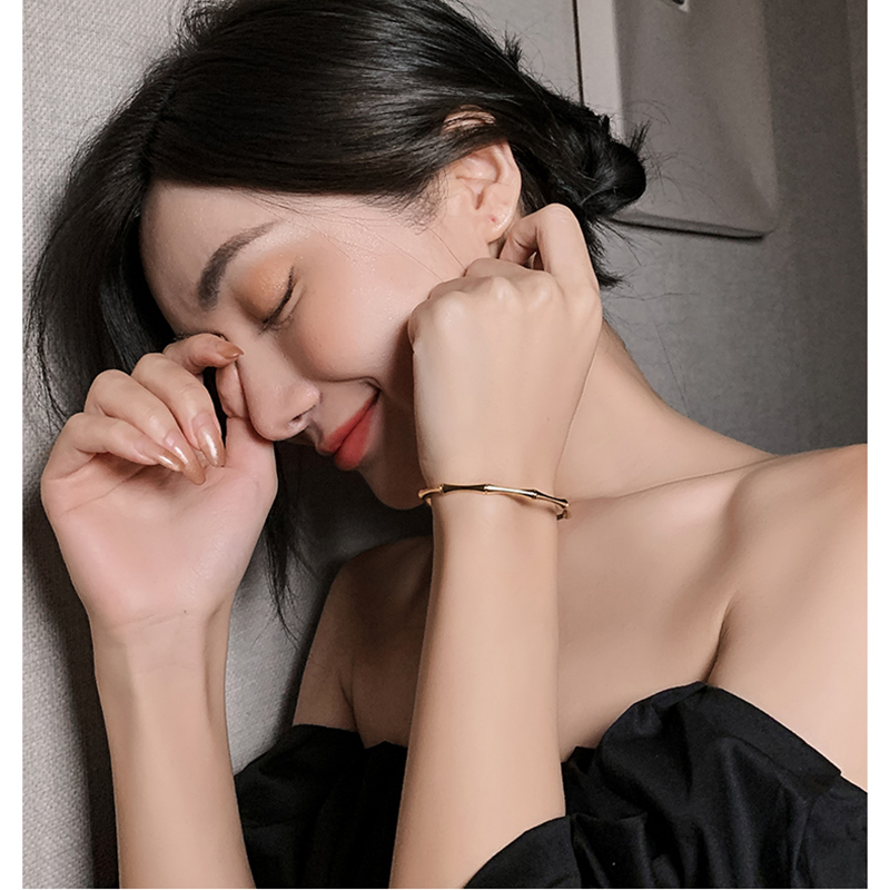 Stainless Steel Gold Color Bamboo Joint Bangles 2024 Trend designer Bracelet for Women Men Romantic Party Gift Fashion Jewelry 18k Gold Luxury jewelry