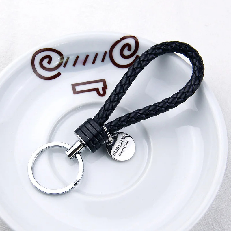 Stylish PU Leather Braided Woven Keychain Bag Pendant A Perfect Gift for Men and Women 240829
