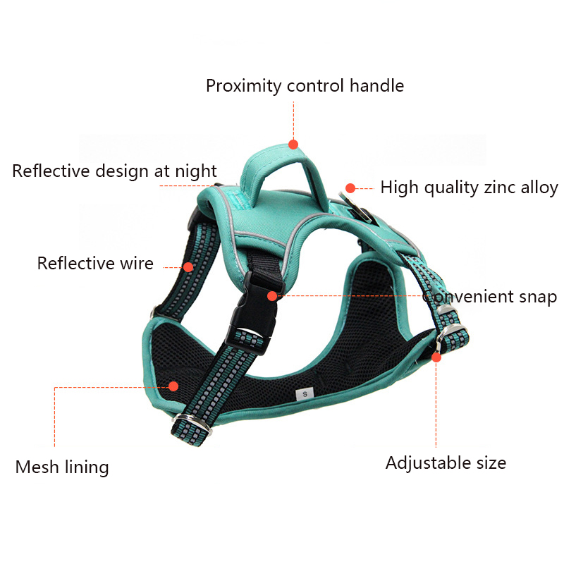 Camouflage Pet Harness Adjustable Reflective Medium & Large Dog Harness Mesh Breathable with Control Handle To Prevent Bursting