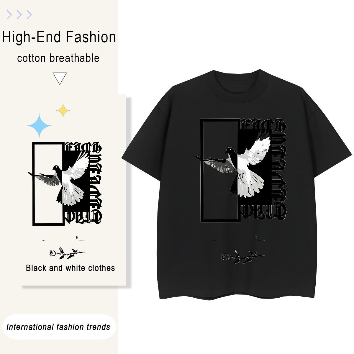 Comfortable Women Tees 230g 100% Cotton art Home Outdoor T shirt O Neck Short Sleeves DIY Anime Printed Polos