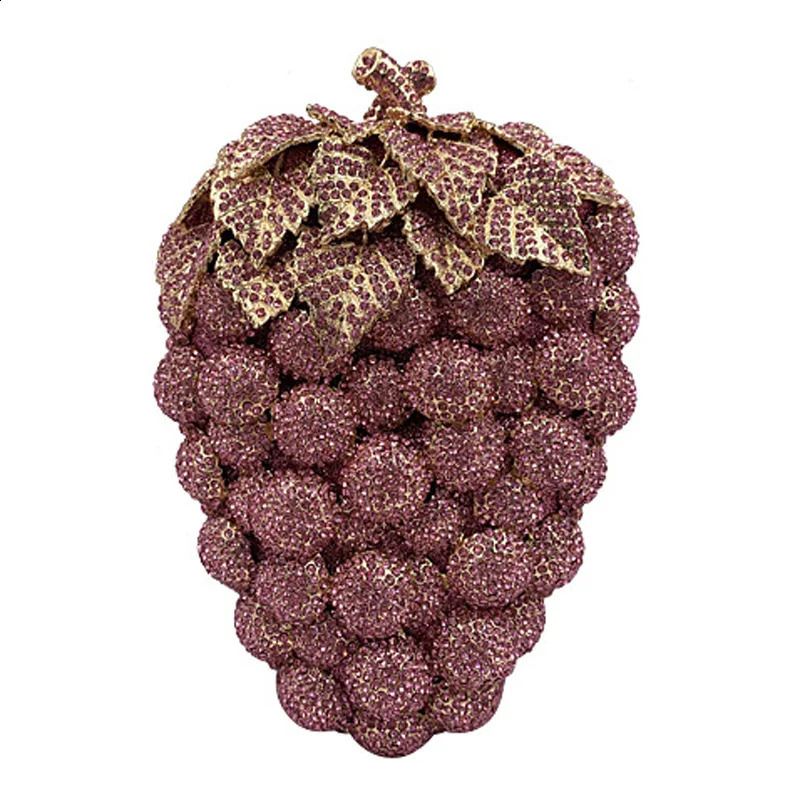 Fashion Grape Crystal Purse Purple er Women Party Clutches Mini Clutch Bags Drop Wedding Bridal Handbags 240830 add0 4