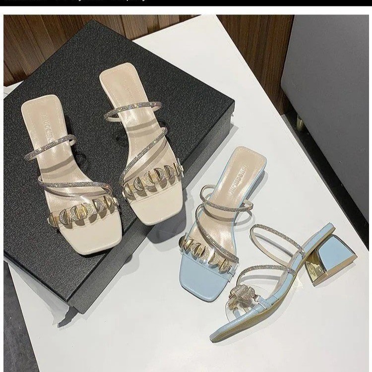 Slides Rhie for Women Med Heel Slippers Woman Shoes Summer Leisure Open Toe Bg New Sandals atillas Mujer Casa Feminino 70e4