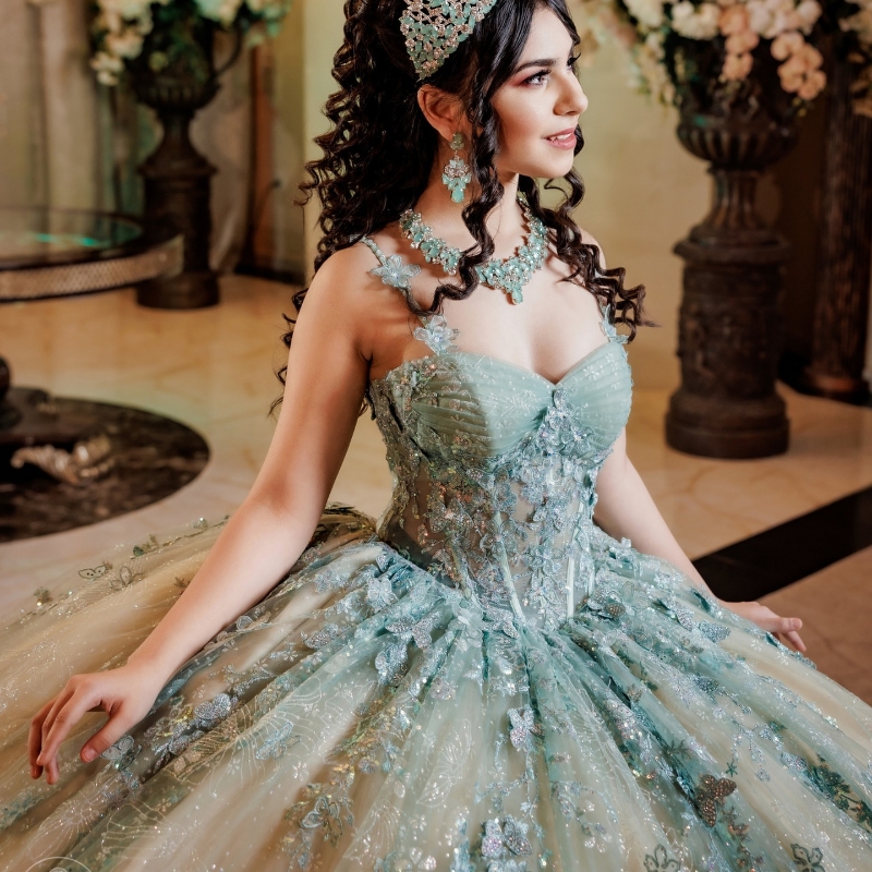 Mexican Mint Green 2024 Quinceanera Dresses With Cape Sequin Applique Lace Tull Sweet 16 Dress Ball Gown Corset Vestidos De 15 Anos