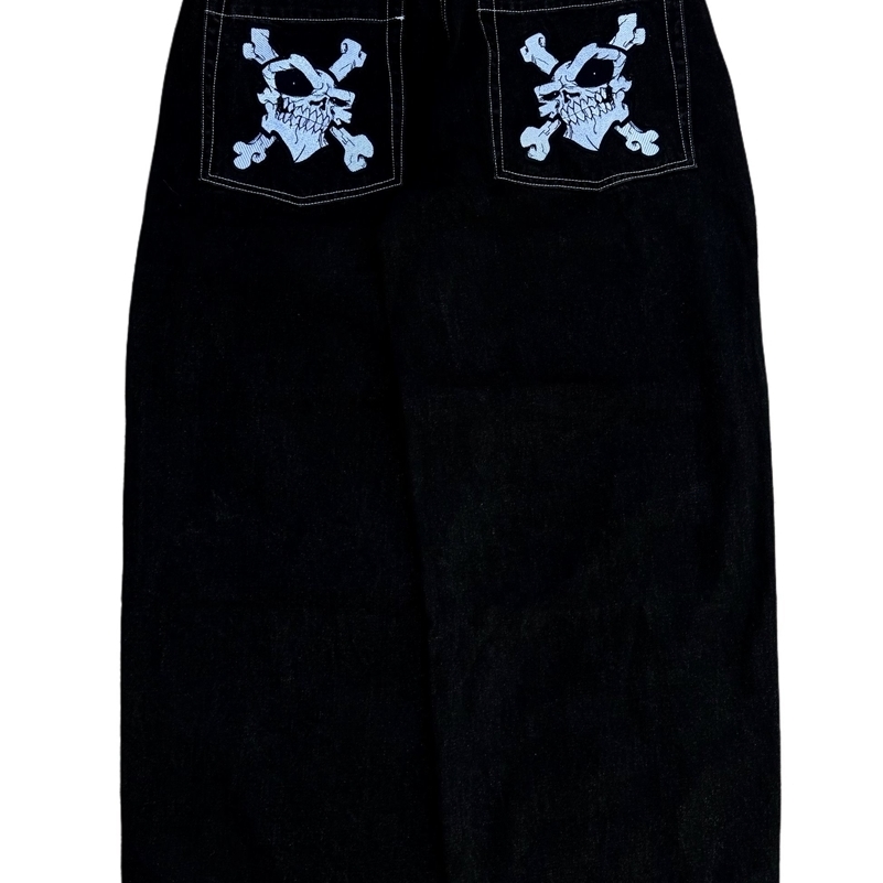 Hip Hop Gloe Baggy Jeans For Men Vintage Streetwear Slouchy 2000s High Street Y2K Jeans Wide Leg Pants Spider Denim Men Clothing 240829