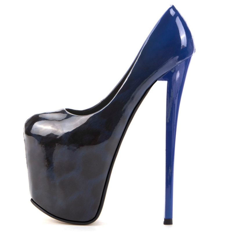 Leopard Sexy 19cm Super High Heels Platform Women's New Pumps Fashion Red Gold Wedding Party Fetish Shoes Large Size 45 50 7389