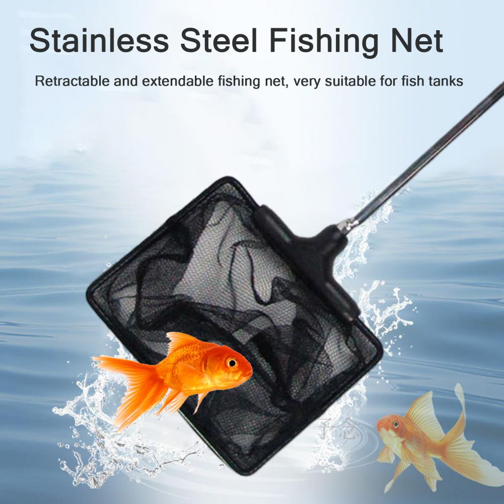 Retractable Fishing Net Fishing Net for Small Fish Extendable Handle Stainless Steel Fishing Nets for Aquariums Outdoor Camping