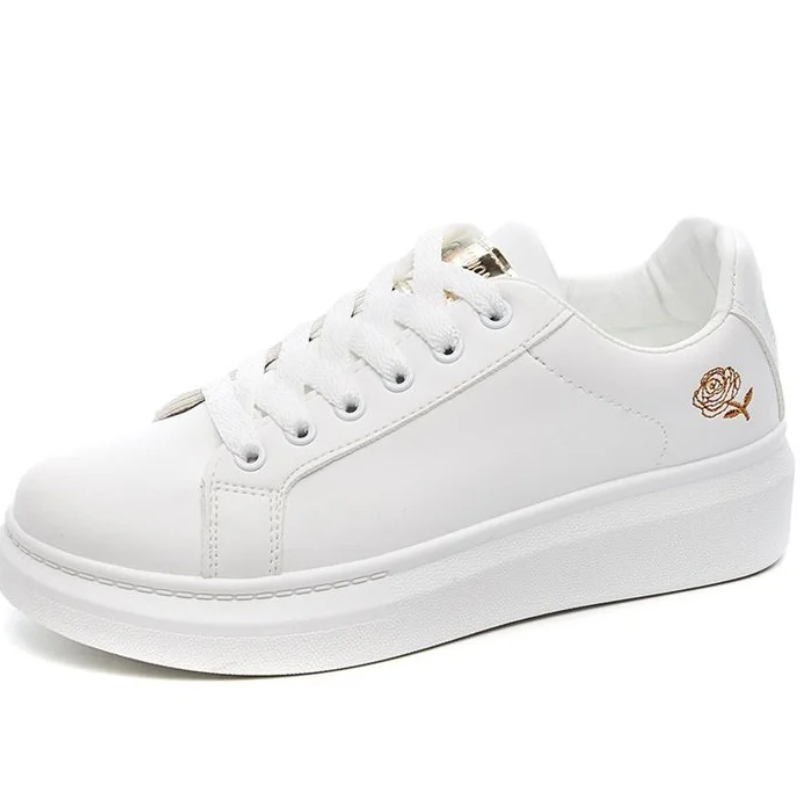 New Spring 2024 Tenis Feminino Lace-up White Woman PU Leather Solid Color Female Casual Women Shoes Sneakers cf55
