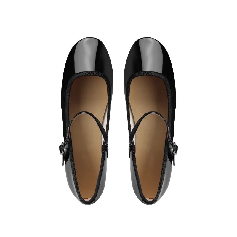 Zapatillas French Flat Bottomed Women Shoe Autumn Shallow Cut Mary Jane Shoe One Line Leather Shoe Ballet Single Shoe Women Shoe