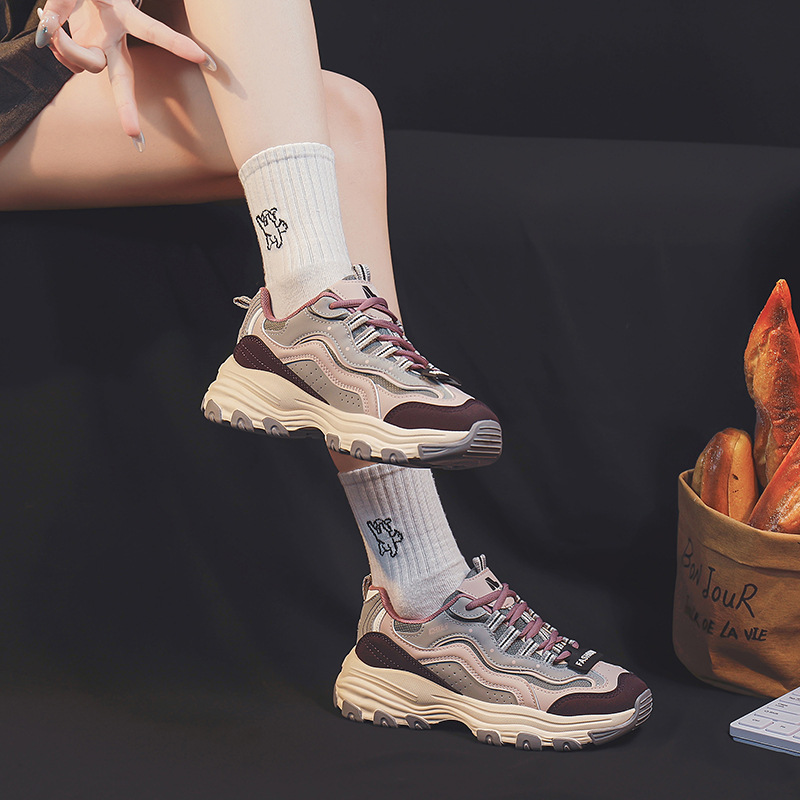Women's versatile thick sole height increasing sports and leisure running shoes
