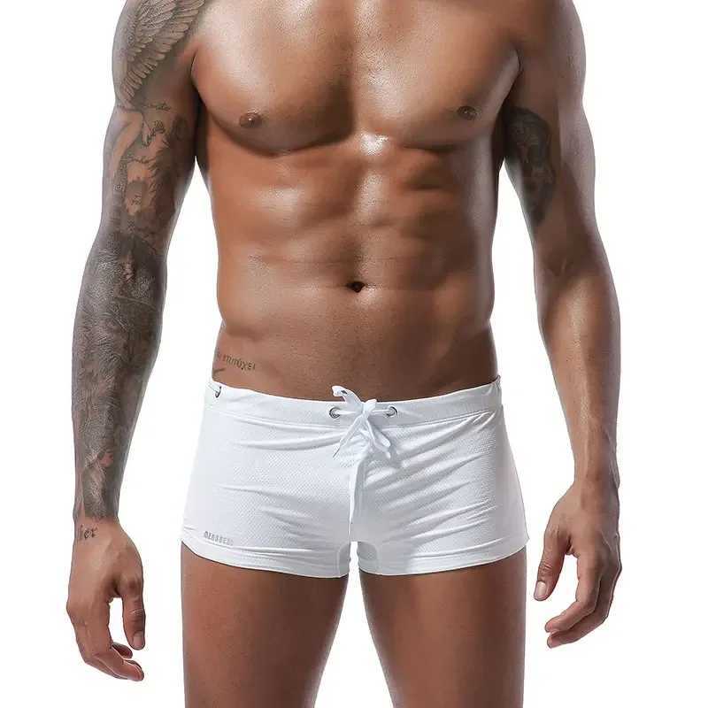 Mens Swimwear Boxers Low Rise Swim Boxer Briefs Mens Swimming Trunks Beach Shorts Male Surffing Swimsuit Bathing Suits Beachwear W250214