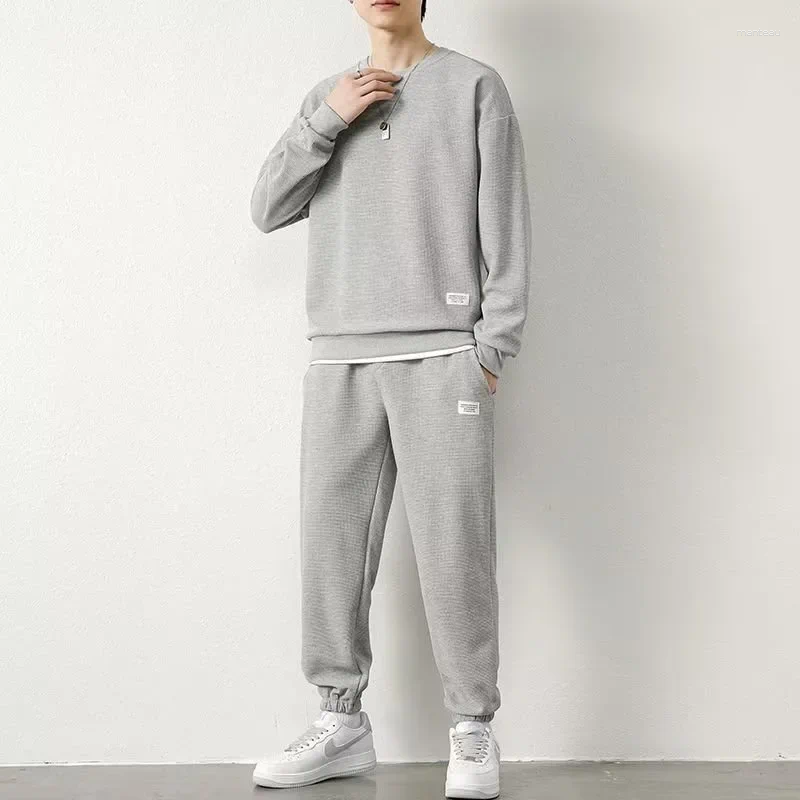 Men's Tracksuits Casual Sporty Suit Loose Fit Long Sleeve Spring Autumn Fashion Trendy Versatile Walf Checks