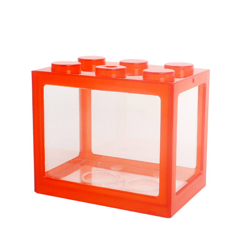 Acrylic Transparent Block Desktop Diy Creative Landscaping Plastic Fish Box Mini Small Aquarium For Indoor Use