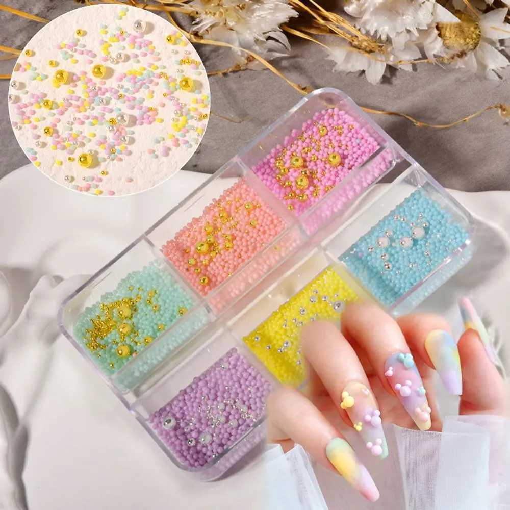 Macarone color foam ball round crystal bead 3D mixed size candy color resin acrylic bubble ball DIY nail art Rhinestone W240829