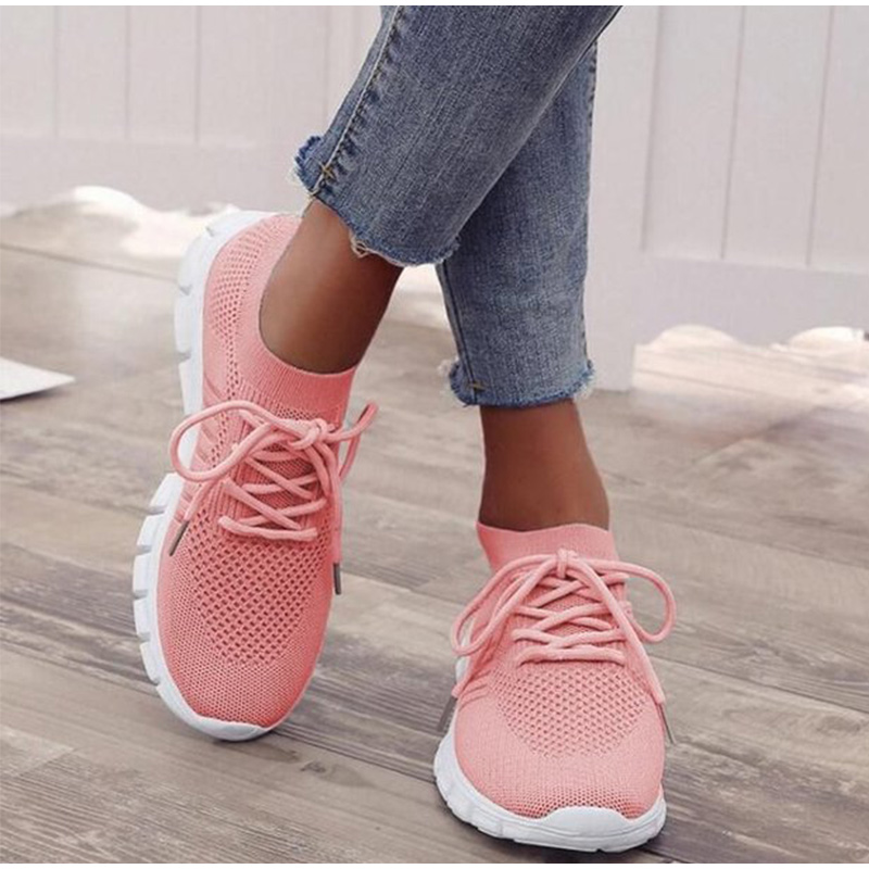 Women Sneakers New Slip On Mesh Light Breathable Running Shoes Woman Walking Platform Comfortable Female New Summer Hot 483a