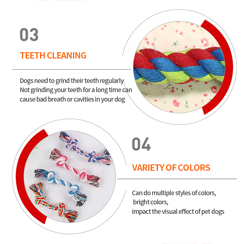 Dogs Toys Puppy Cotton Chew Rope Knot Toy Durable Braided Dog Toys Dog Cleaning Teeth Braided Bone Rope Juguetes Para Perro