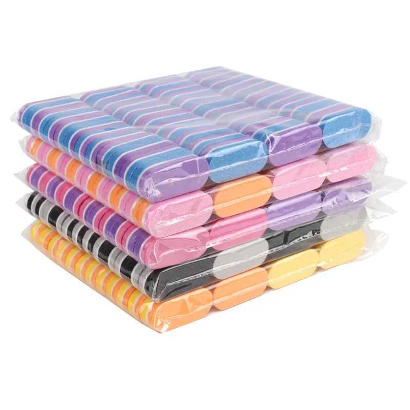 40/80Pcs mini nail sponge file buffer block buffer sanding machine file professional foot massage manual tool color nail file W240829