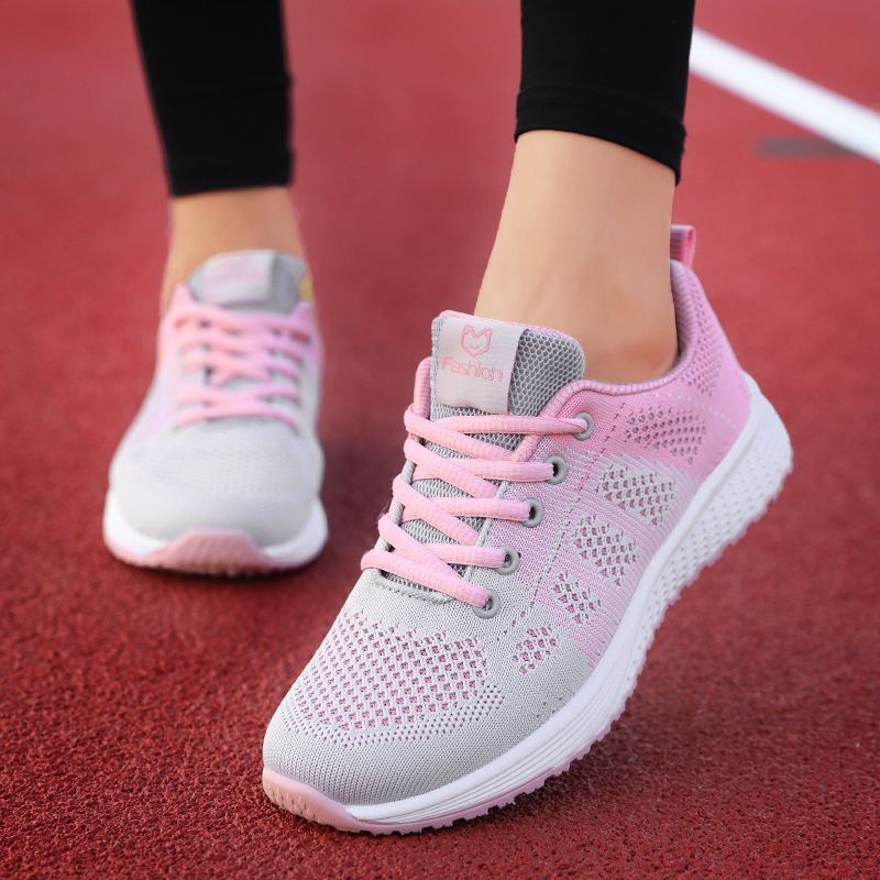 2021 Sneakers Women Flats Casual Ladies Shoes Woman Lace-Up Mesh Light Breathable Female atillas De Deporte Para Mujer