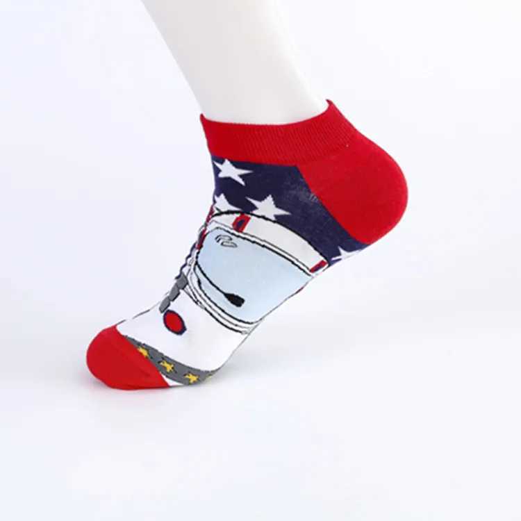 Men's Socks 5 pairs of socks new tangram series boat socks casual socks wholesale creative colorful socks Y240830GAMY