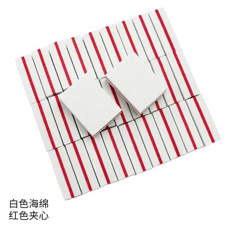 50Pc professional mini nail art buffer 100/180 sandpaper manual care file sanding polishing nail file grinding equipment tools W240829