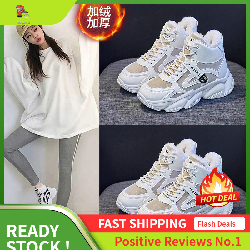 Ddmysports Plush Dad For Women Winter New Korean Edition Warm Igh Top Sports Student Cotton Instagram Shoes A OUTDOOR