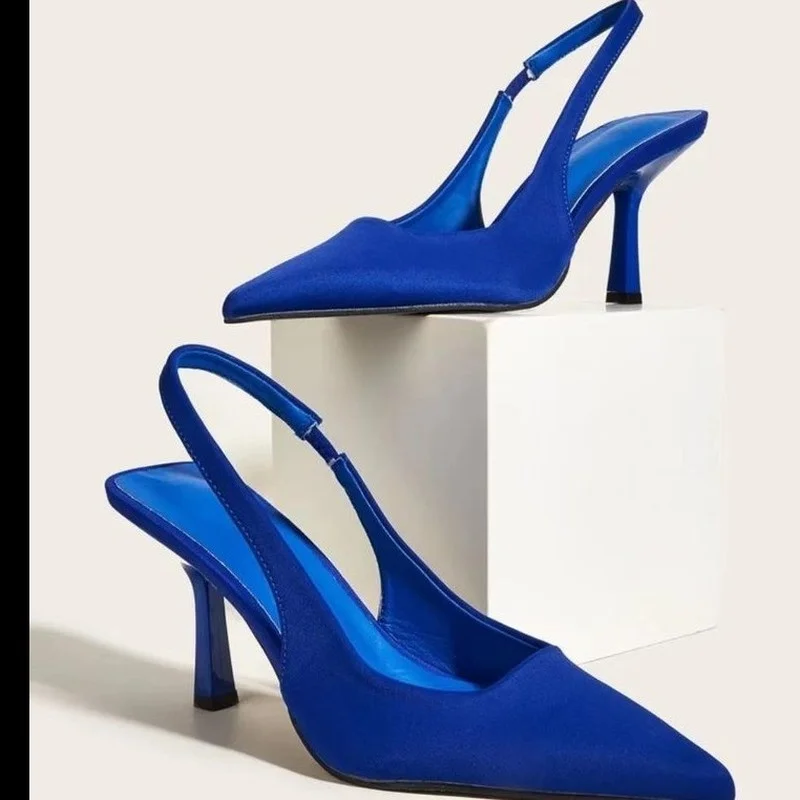 Fashion Elegant Women High Lady Sgback Mules Sexy Thin Heels Party Wedding Shoes Women's Sandals Summer d7b6