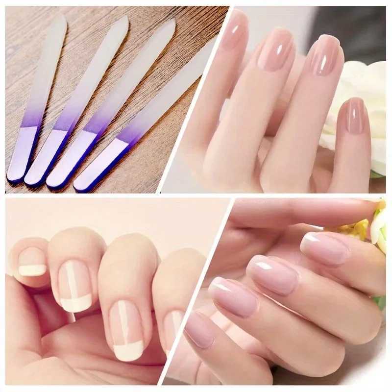6 high-quality crystal glass nail files - double-sided safety suitable for natural nails and acrylic nails suitable for ergonomics W240829