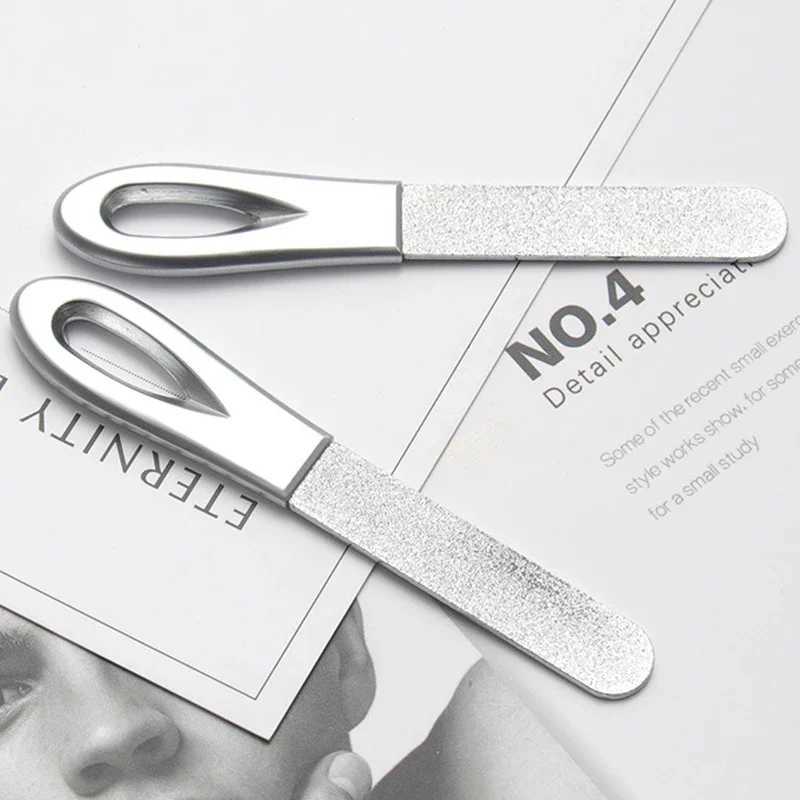 1 professional stainless steel nail file double-sided folding grinding rod manual foot massage nail art tool nail file W240829