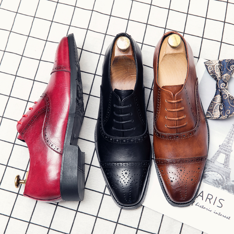 Fashion Handmade Mens Brogue Big Size 47 Wedding Party Leather Business Oxfords Dress Casual Formal Shoes Loafers for Men 8e33