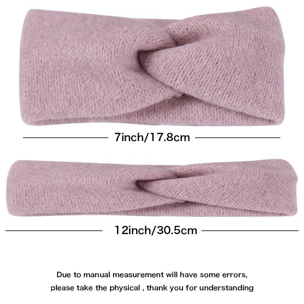 Donarsei Korean Winter Wide Knitted Cross Headband Womens Fashion Solid Color Elastic Yoga Headband CL240830