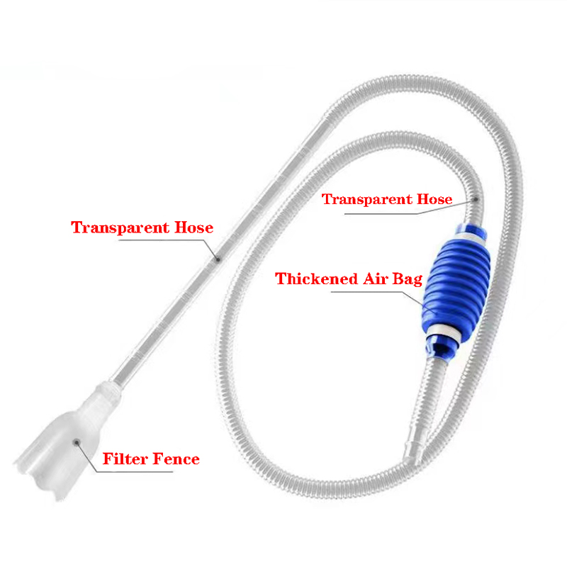 Siphon Pump With Filter Nozzle Fish Tank Water Changer Air Pump Cleaning Accessorie Handheld Aquarium Gravel Cleaner Vacuum 1.5m