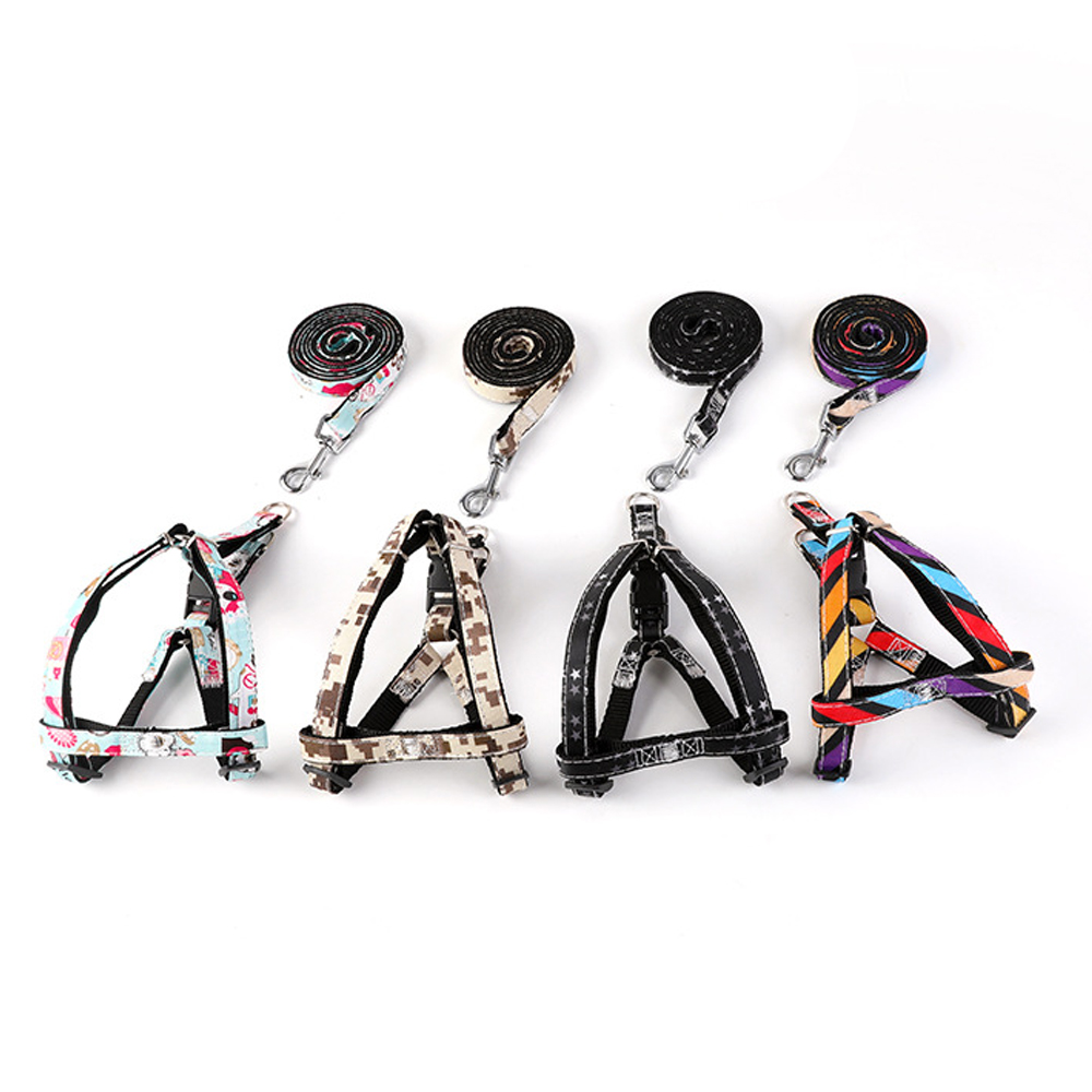 Pet Dog Leash Harness Set, Adjustable Vest Harness Soft Padded Safety Leads for Small Medium Dog Puppy Training Walking Running