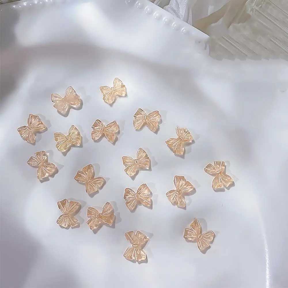 5 Aurora Bow Knot Nail Decorations Crystal Charm 3D Nail Art Rhinestone Set Resin Jewelry Accessories W240829
