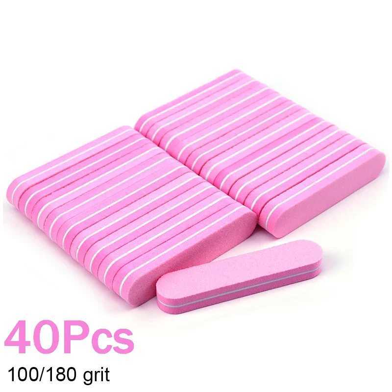 20Pcs nail file block color 100/180 grain sponge nail polish polishing buffer sanding machine strip polishing foot processing tool W240829
