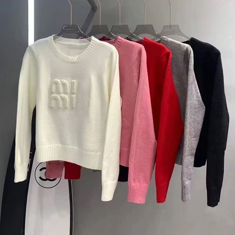 24SS Fall/Winter Luxury Brand Fashion Long Sleeve Women's Knit Top High-end Slim Pullover Letter Coat Designer Women's Knitted Sweater