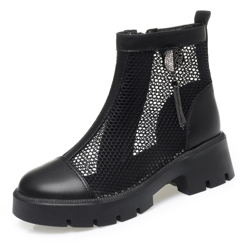 2024 AIYUQI New Genuine Leather British Fashion Summer Mesh Tassel Women Cool Boots 0790